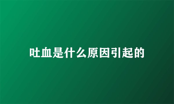 吐血是什么原因引起的