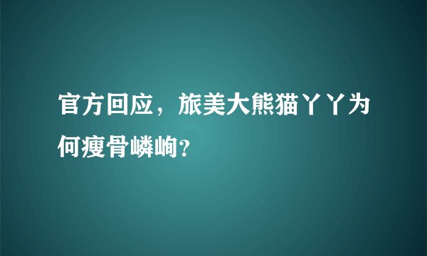 官方回应,旅美大熊猫丫丫为何瘦骨嶙峋?