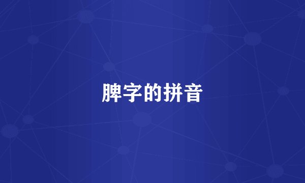 脾字的拼音