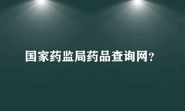 国家药监局药品查询网？