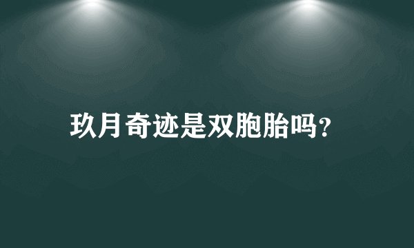 玖月奇迹是双胞胎吗？