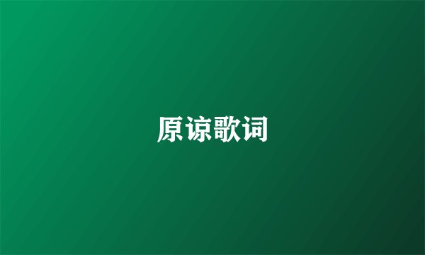 原谅歌词