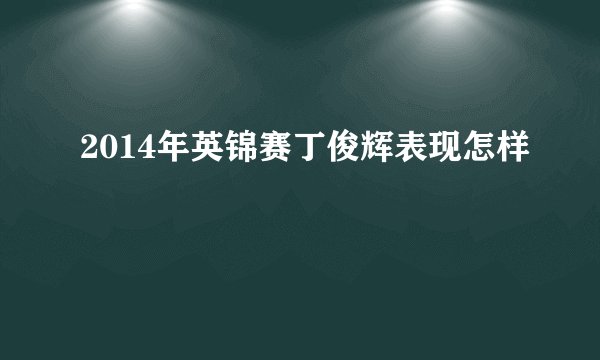 2014年英锦赛丁俊辉表现怎样