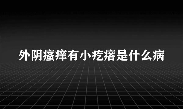外阴瘙痒有小疙瘩是什么病