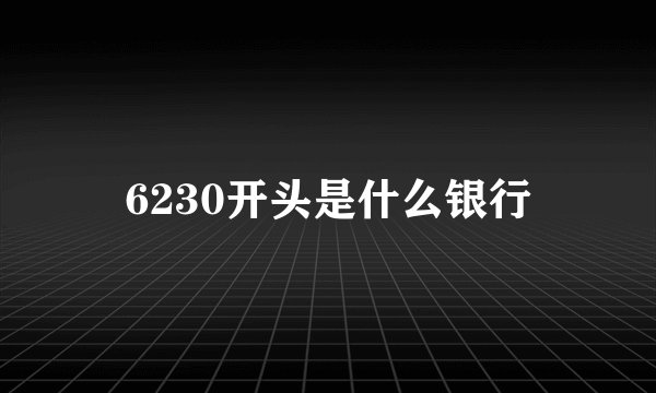 6230开头是什么银行