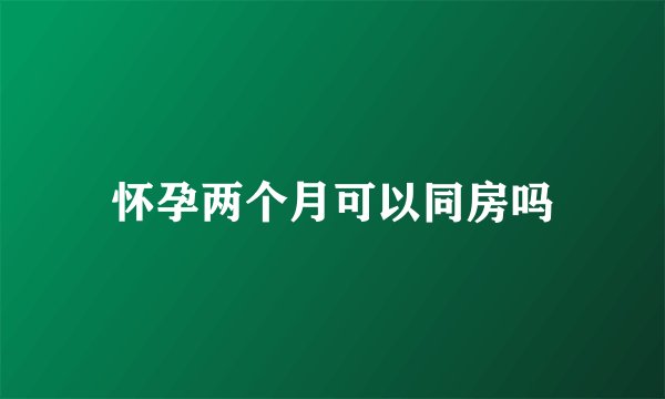 怀孕两个月可以同房吗