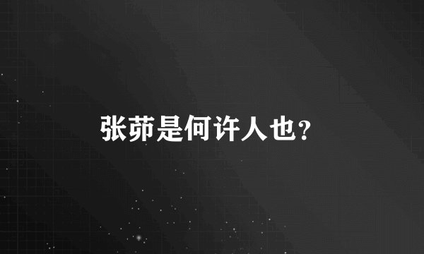 张茆是何许人也？