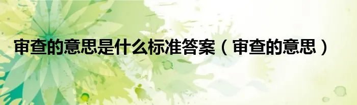 审查的意思是什么标准答案（审查的意思）