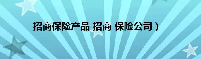 招商保险产品 招商 保险公司)