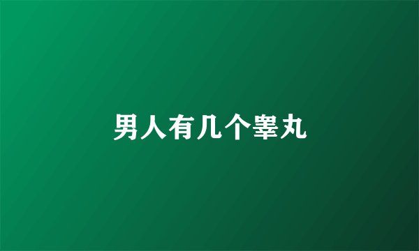 男人有几个睾丸