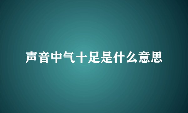 声音中气十足是什么意思