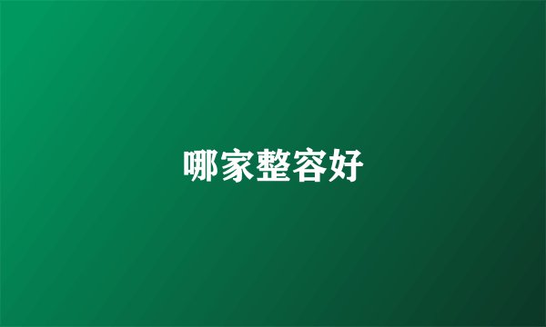 哪家整容好