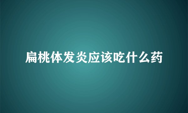 扁桃体发炎应该吃什么药