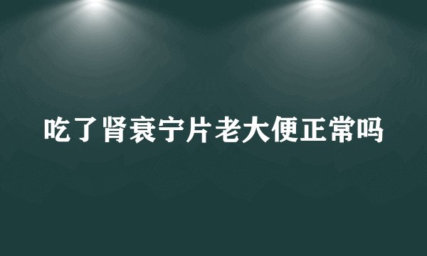 吃了肾衰宁片老大便正常吗