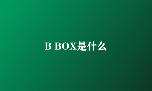 B BOX是什么
