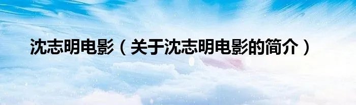 沈志明电影（关于沈志明电影的简介）