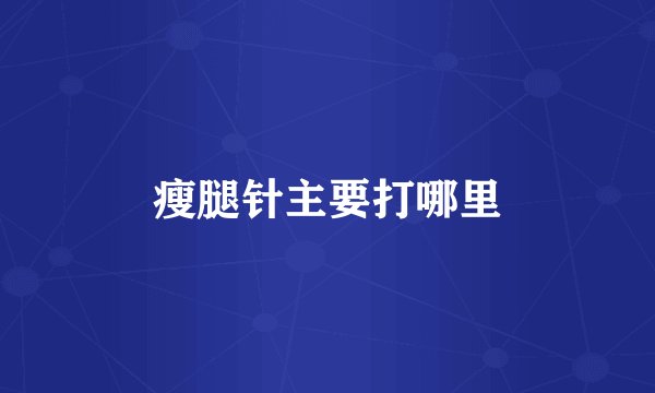 瘦腿针主要打哪里