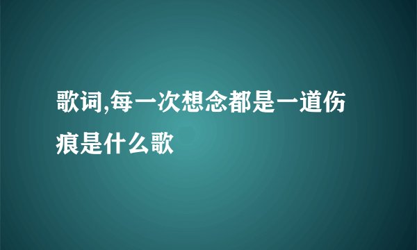 歌词,每一次想念都是一道伤痕是什么歌