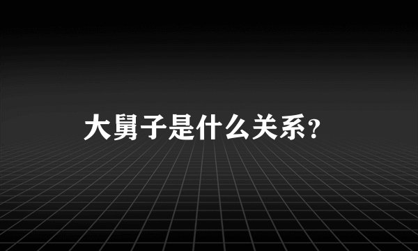 大舅子是什么关系？