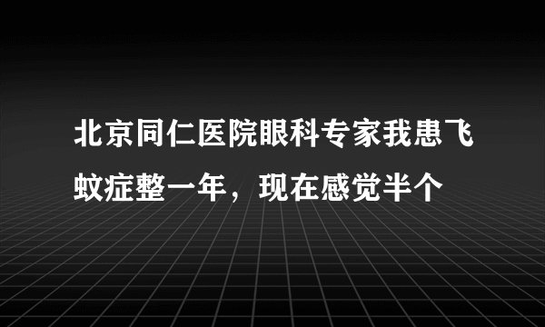 北京同仁医院眼科专家我患飞蚊症整一年，现在感觉半个
