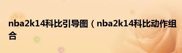nba2k14科比引导图（nba2k14科比动作组合
