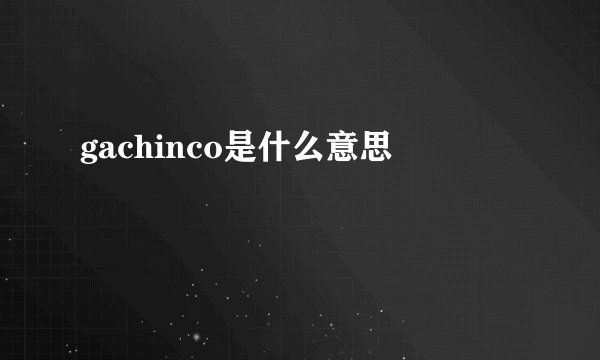 gachinco是什么意思