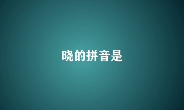 晓的拼音是