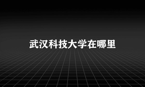 武汉科技大学在哪里