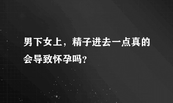 男下女上，精子进去一点真的会导致怀孕吗？
