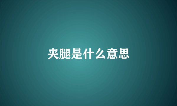 夹腿是什么意思