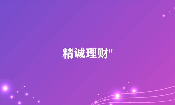 精诚理财