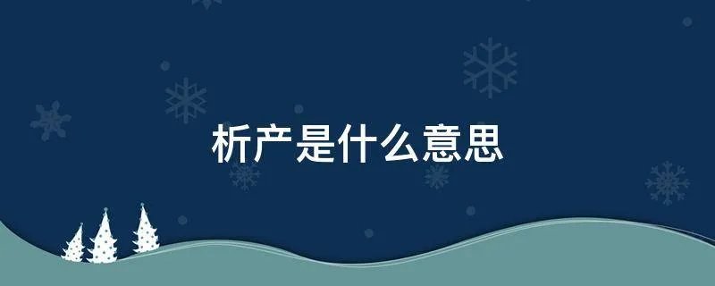 析产是什么意思