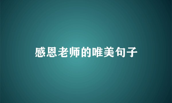 感恩老师的唯美句子