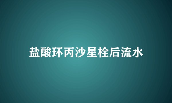 盐酸环丙沙星栓后流水