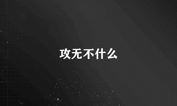 攻无不什么