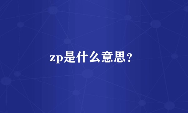 zp是什么意思？