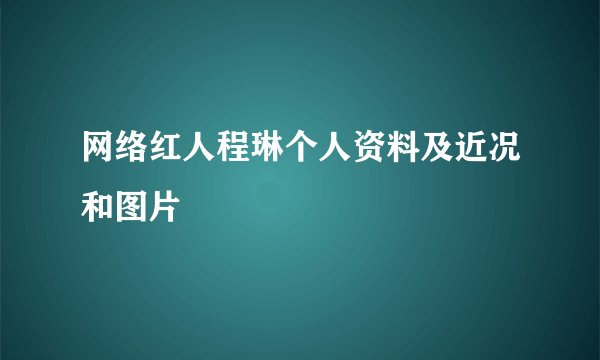 网络红人程琳个人资料及近况和图片