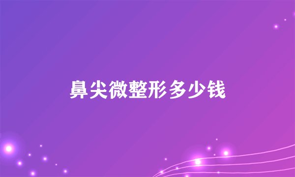 鼻尖微整形多少钱