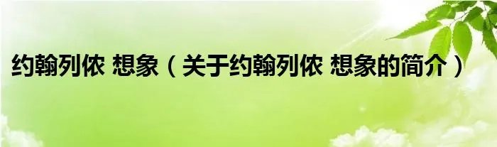 约翰列侬 想象（关于约翰列侬 想象的简介）