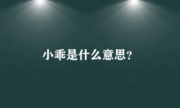 小乖是什么意思？