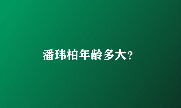 潘玮柏年龄多大？