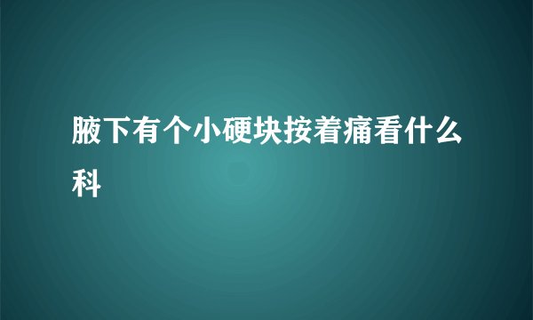 腋下有个小硬块按着痛看什么科