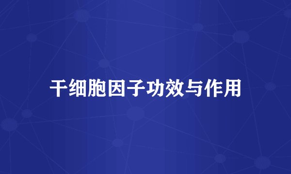 干细胞因子功效与作用