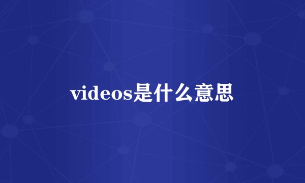 videos是什么意思