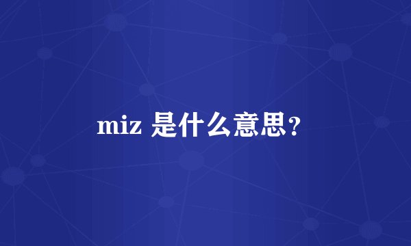 miz 是什么意思?