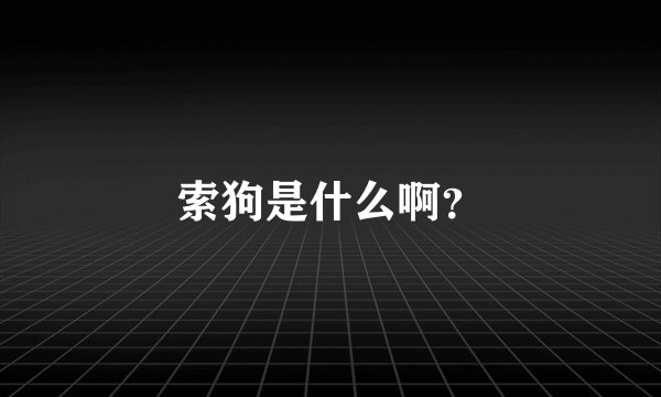索狗是什么啊？