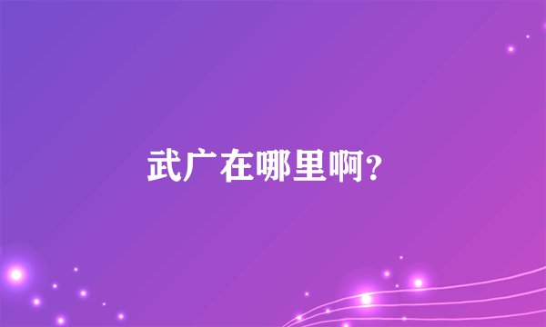 武广在哪里啊？