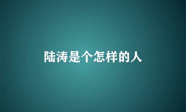 陆涛是个怎样的人