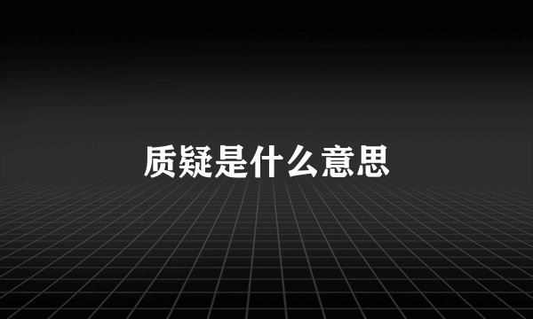 质疑是什么意思