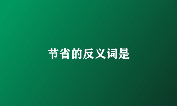 节省的反义词是